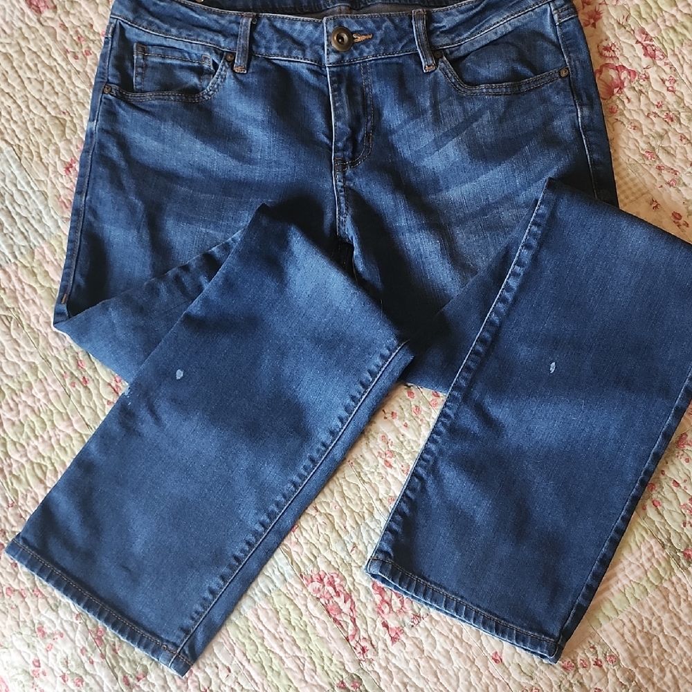 CAbi Women's Blue Straight-Leg Jeans